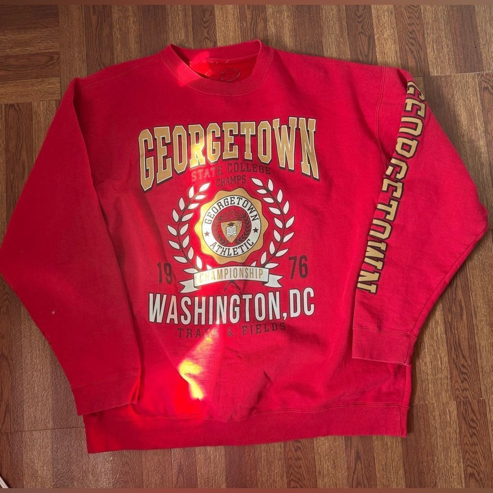 Georgetown Washington D.C. Vintage College Crewneck Track & Field 1976 Men’s XL